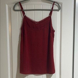CAbi Red Lace Cami Top